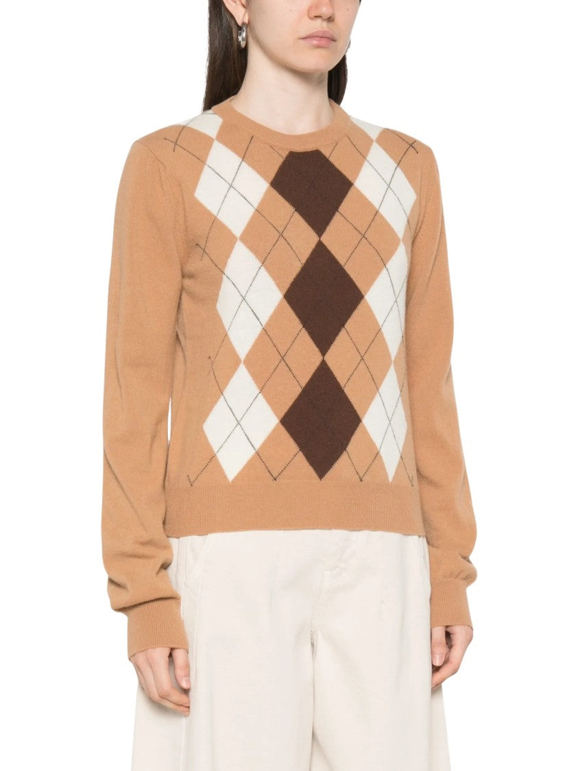 Jucca Argyle-Pattern Crew-Neck Sweater
