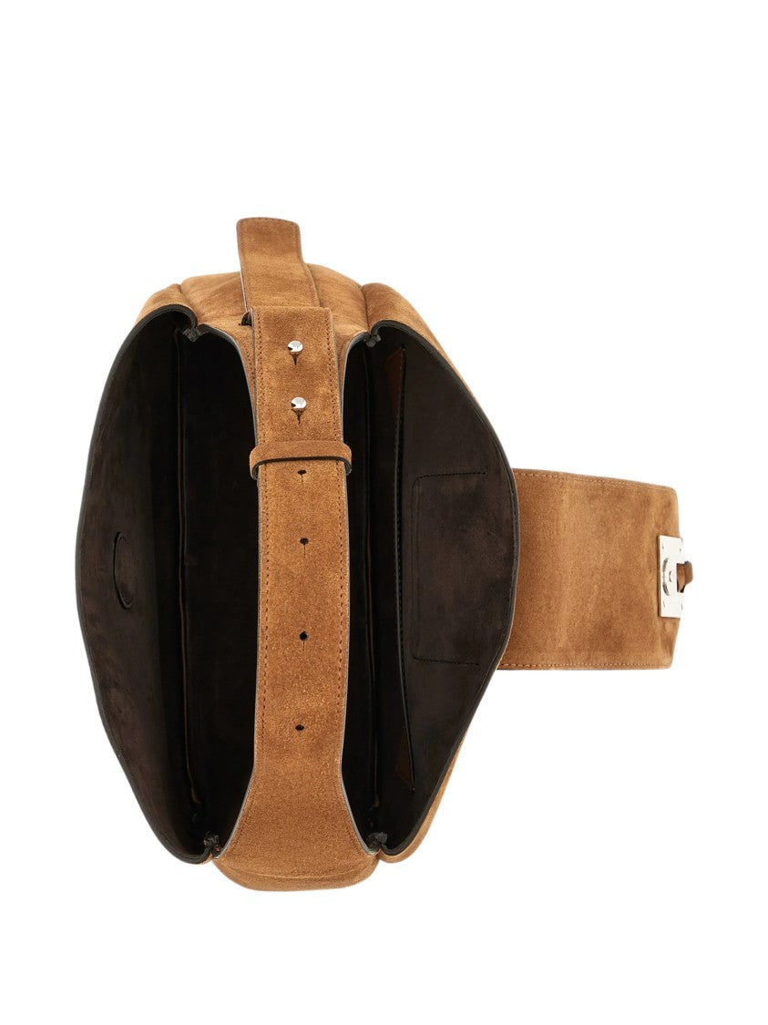Hogan Borsa Medium Brown Suede Shoulder Bag