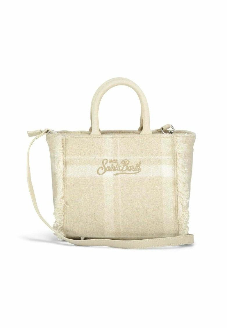 Mc2 Saint Barth Mini Felt Tote Bag With Fringed Edges