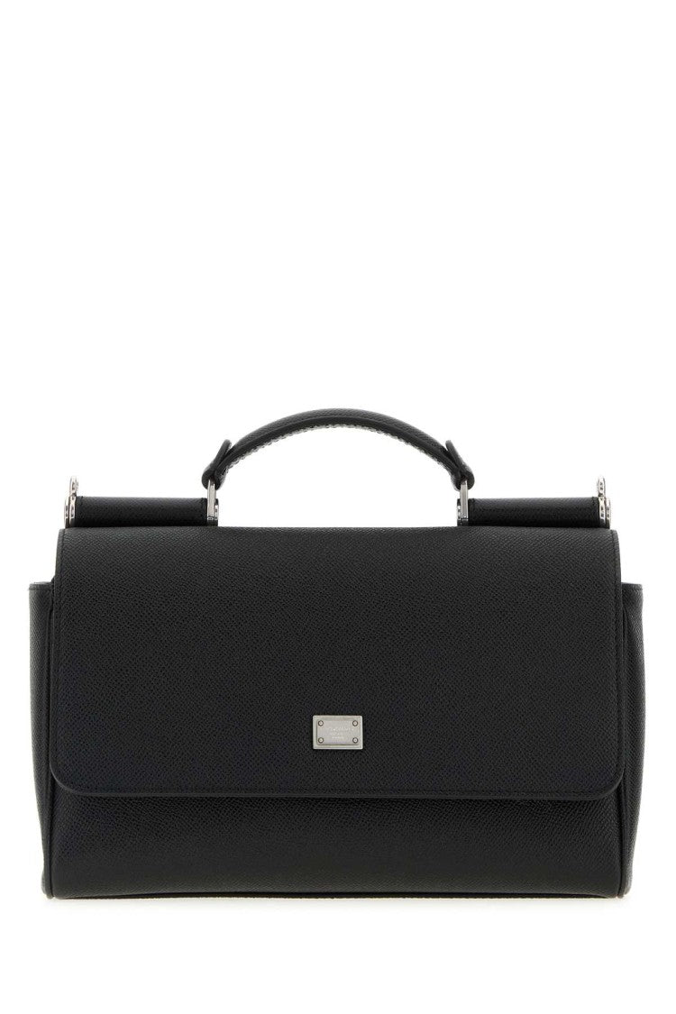 Dolce & Gabbana Black Leather Sicily Handbag