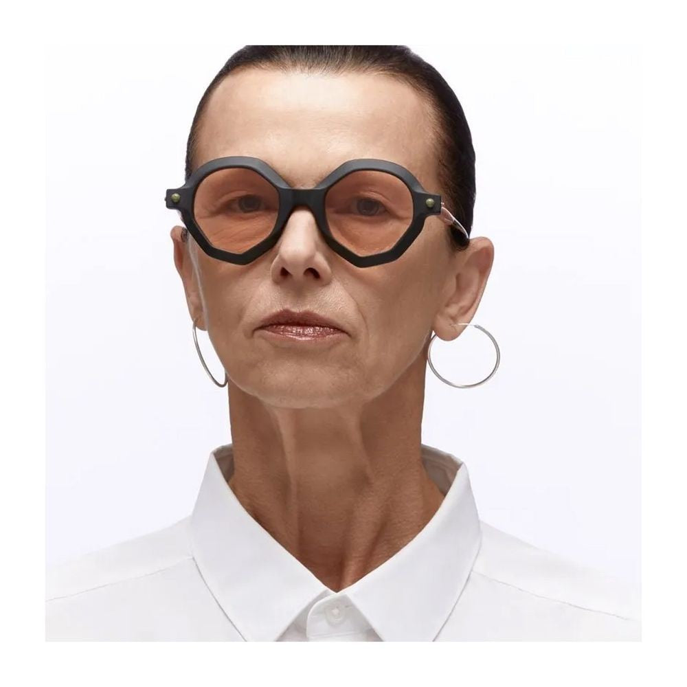 Kuboraum Mask P18 Matte Black Round Faceted Sunglasses