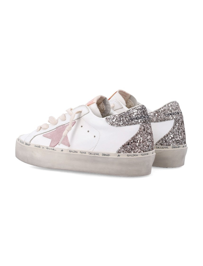 Golden Goose Hi Star Low-Top Sneakers With Pink Suede Star