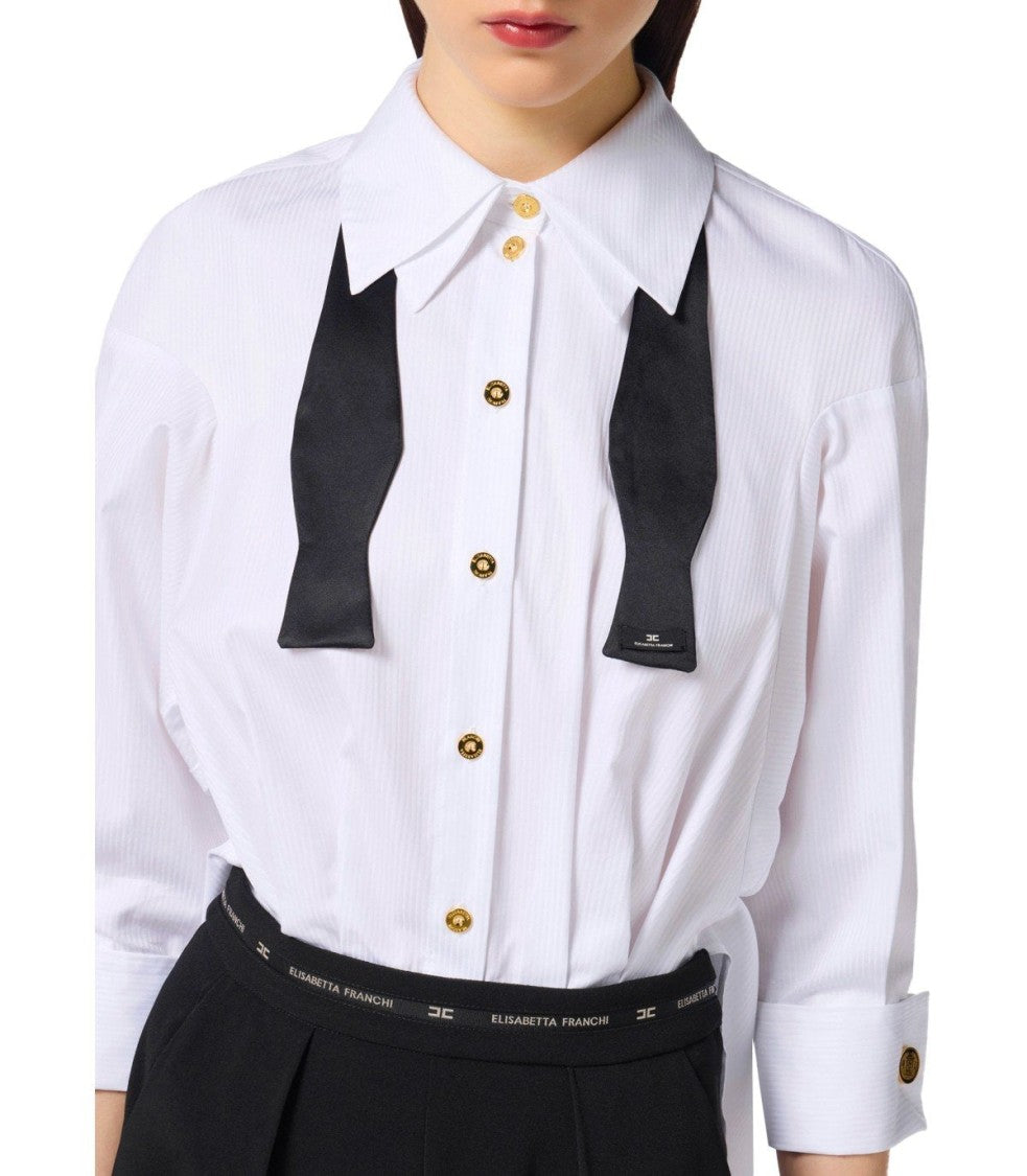 Elisabetta Franchi Bicolor Jumpsuit With Necktie