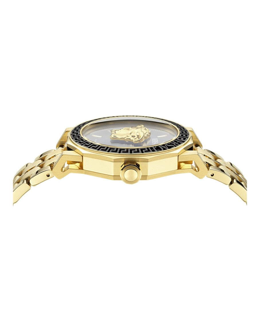 Versace Medusa Deco Bracelet Watch With Silver Guilloche Dial