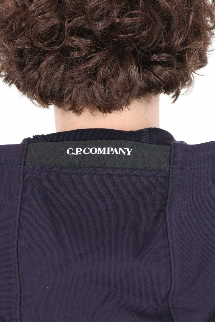 C.P. Company Diagonal Cotton Hoodie With Kangaroo Pocket