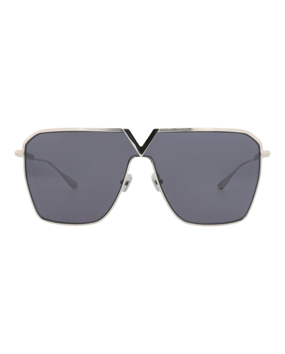Valentino Aviator-Frame Metal Sunglasses With Unique Geometric Design
