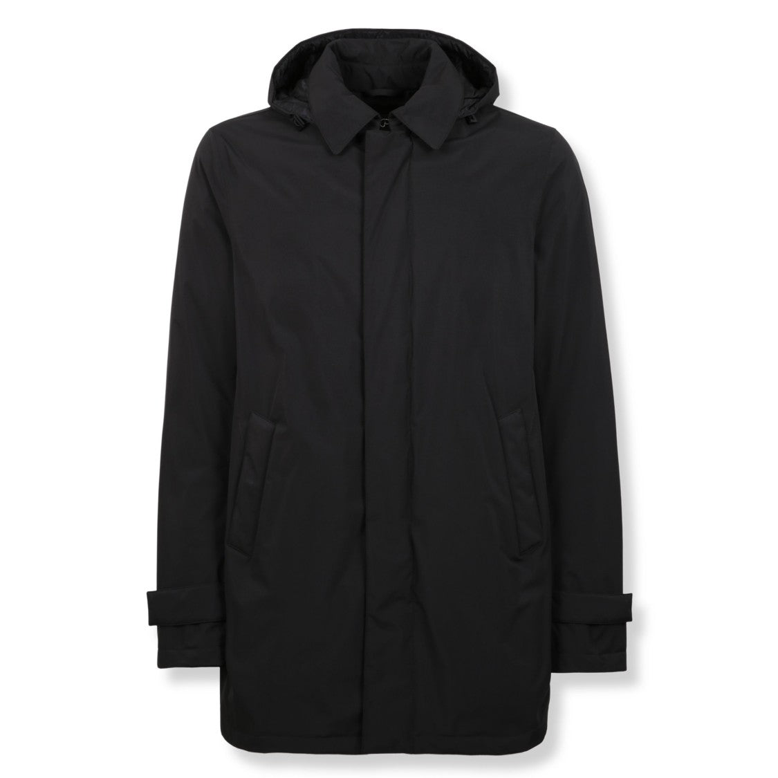 Herno Medium-Length Puffer Jacket With Hood And Streamlined Silhouette