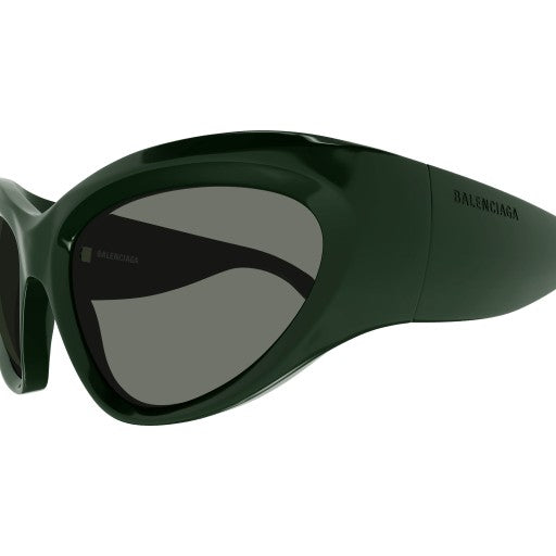 Balenciaga Bold Cat-Eye Sunglasses With Glossy Green Finish