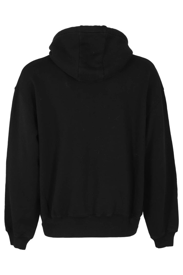 Bonsai Printed Black Hoodie With Adjustable Hood