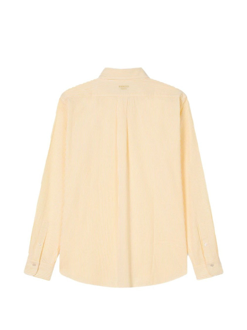 Kenzo Yellow Striped Casual Embroidered Shirt