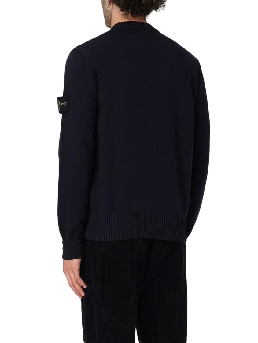 Stone Island Ribbed Neck Turtleneck In Soft Cotton Blend