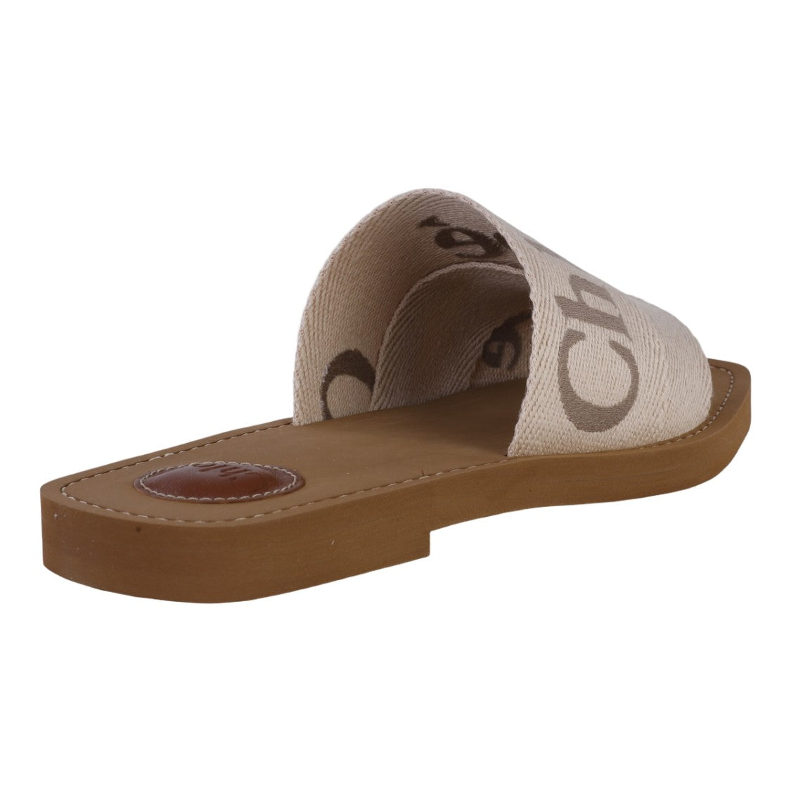 Chloé Flat Slide Shoe With Wide Fabric Strap