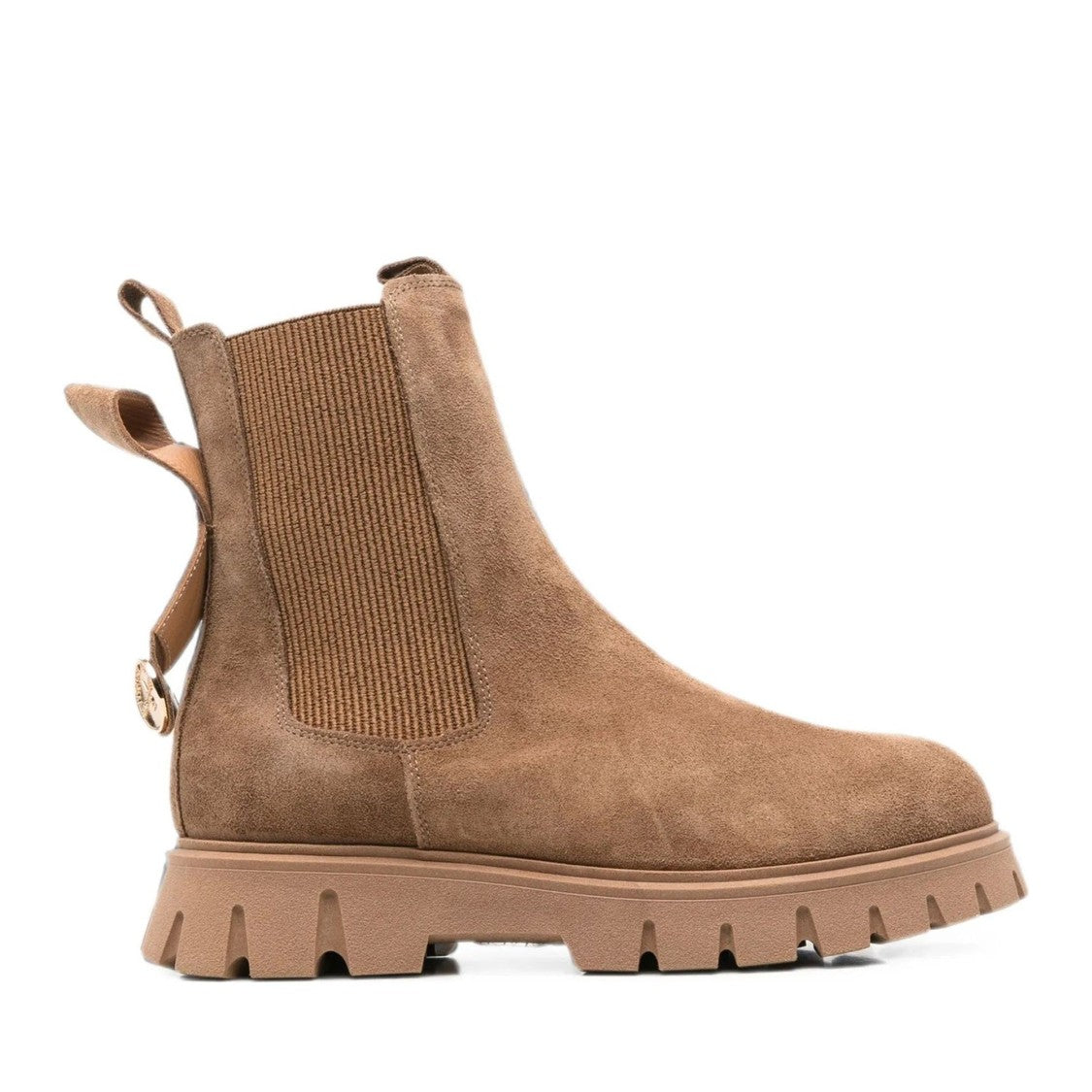 Sergio Moretti Beige Suede Decorative Bow Boots