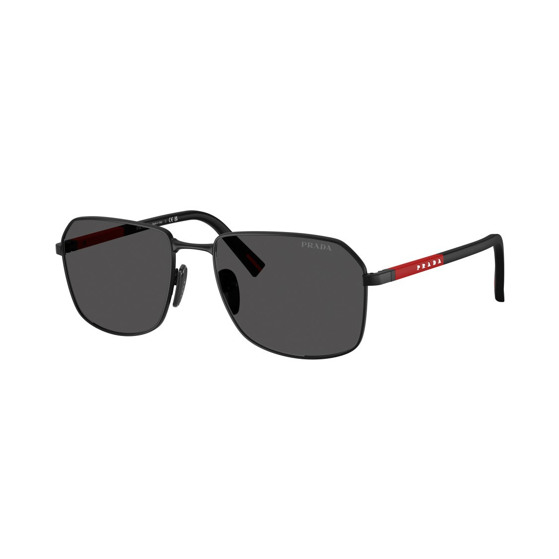 Prada Linea Rossa 0Ps A51s Rectangular Lens Black Metal Sunglasses