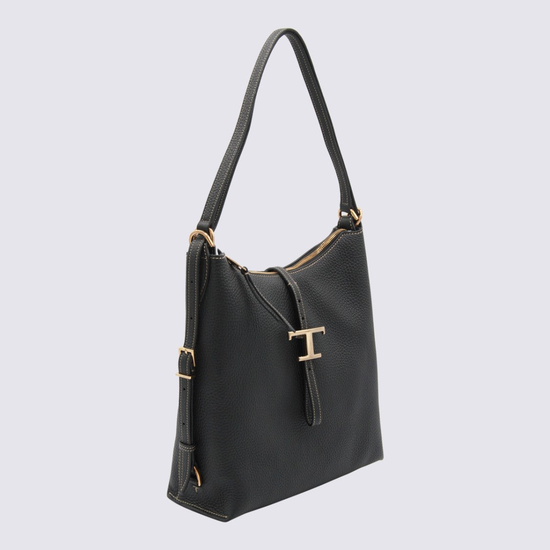 Tod's Structured Pebbled Handbag With Metallic Clasp