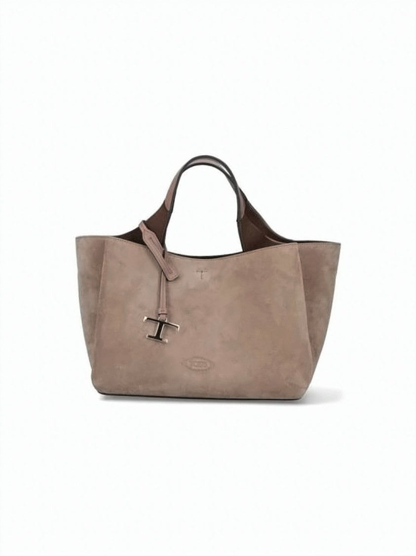 Tod's Mini Tote Bag With Suede Finish