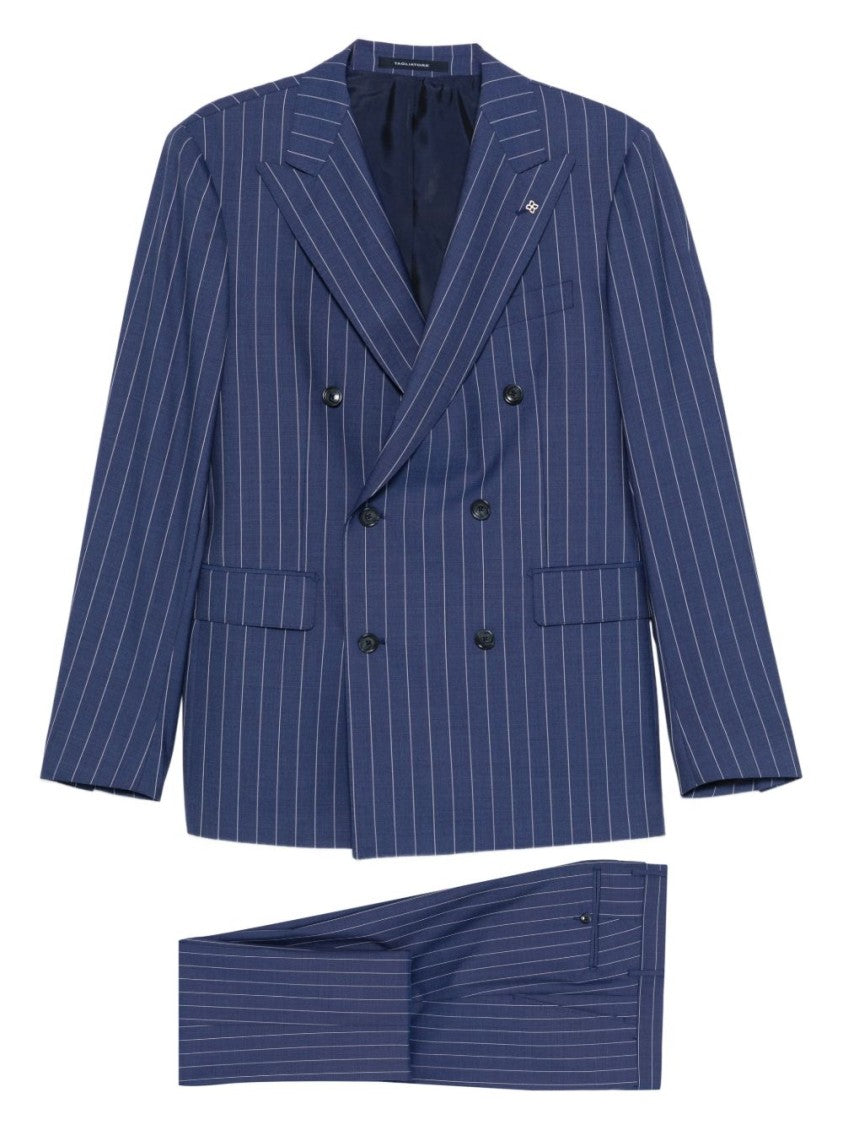Tagliatore Naples Blue Pinstripe Double Breasted Suit