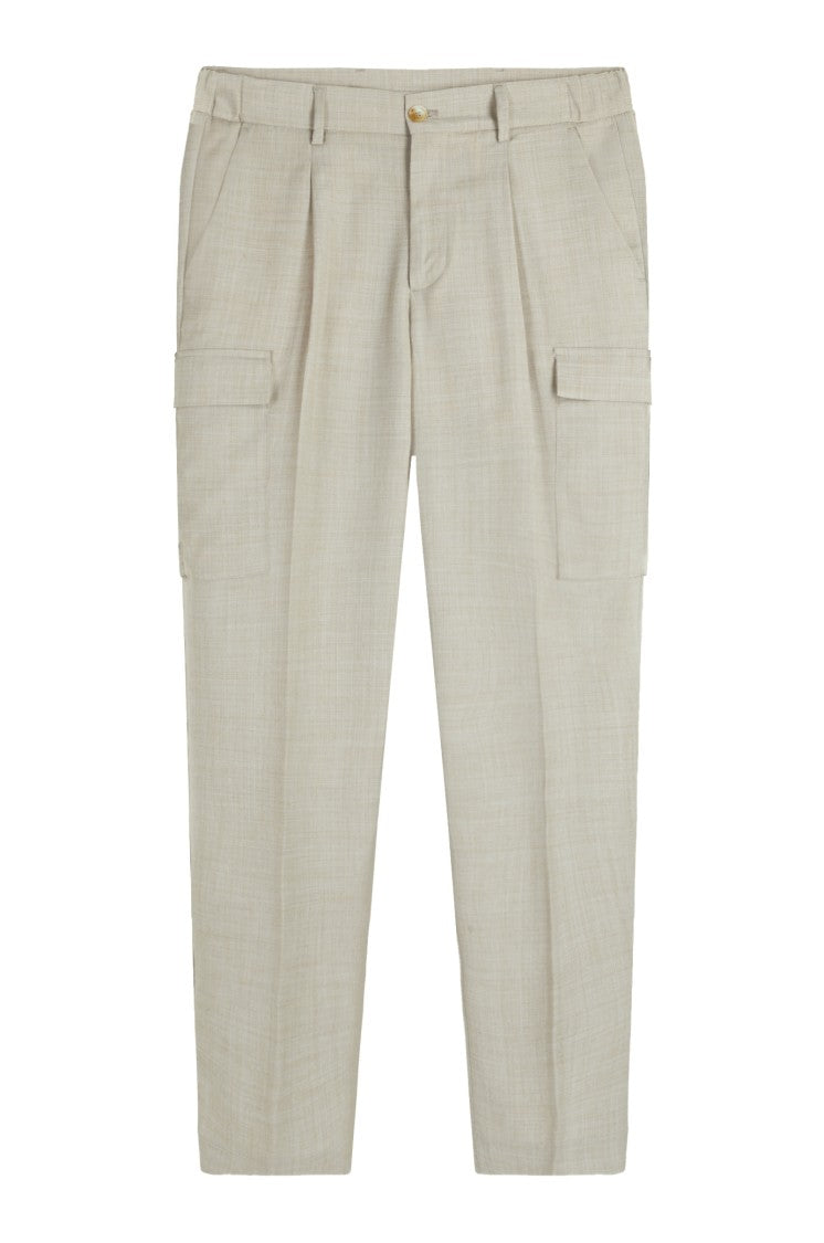 Gazzarrini X Michele Franzese Tailored White Trousers With Ironed Center Pleat