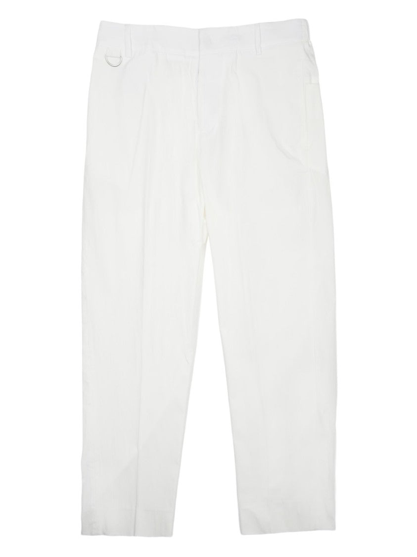 Low Brand Straight-Cut White Pants With Minimalist Design