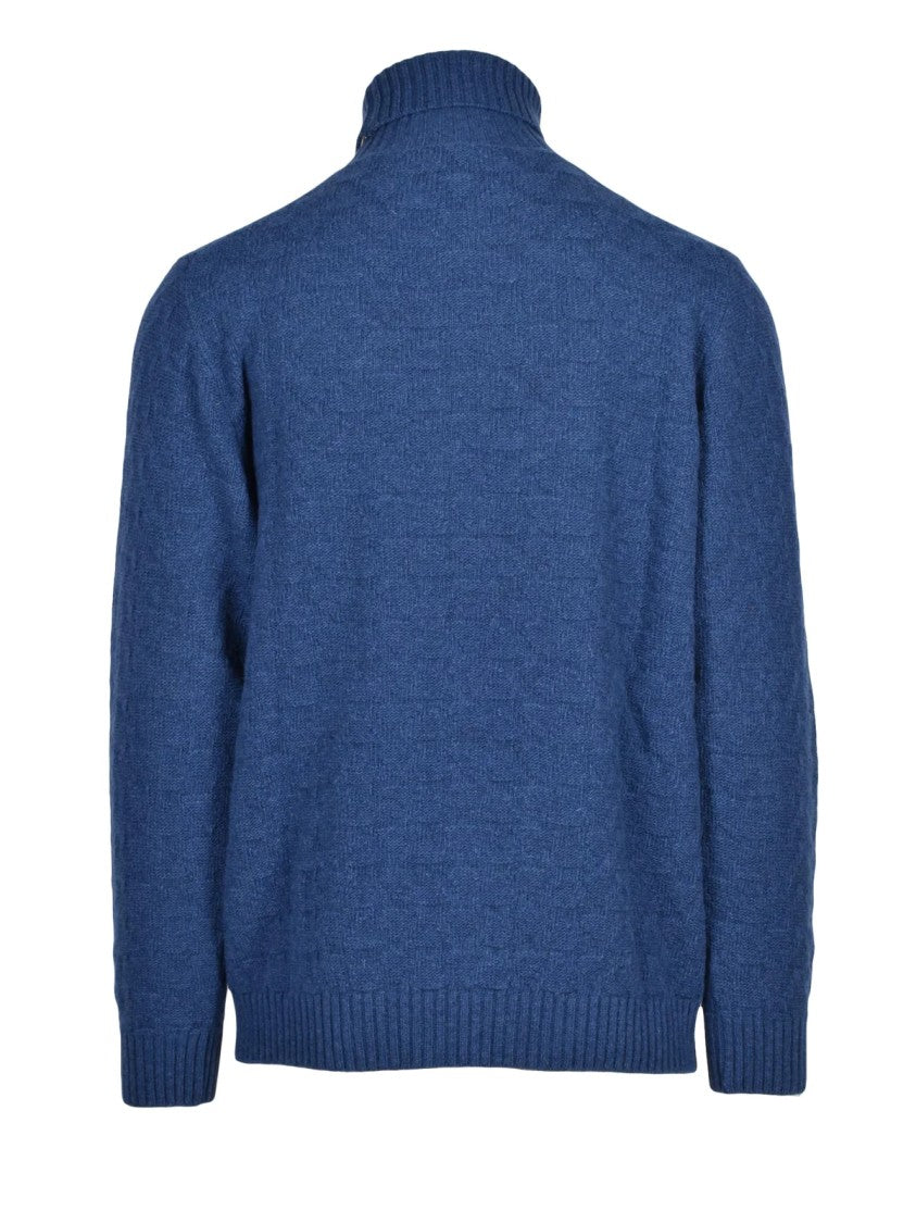 Cashmere Company P. High Neck Cashmere Sweater With Tone-On-Tone Embroidery