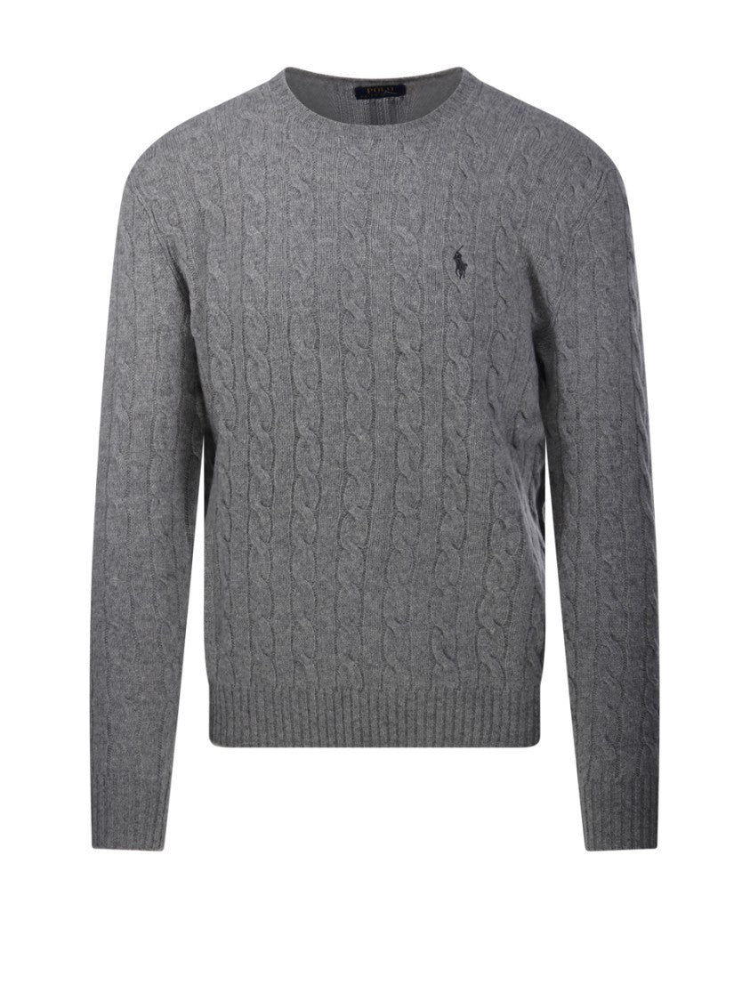Polo Ralph Lauren Cable Knit Round Neck Sweater With Subtle Logo Detail