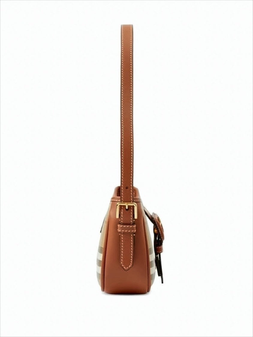 Burberry Structured Check Pattern Shoulder Bag