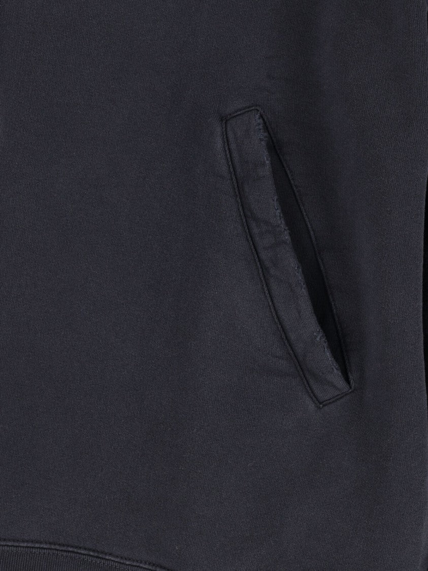 Balenciaga Black Masking Tape Worn Zip Hoodie