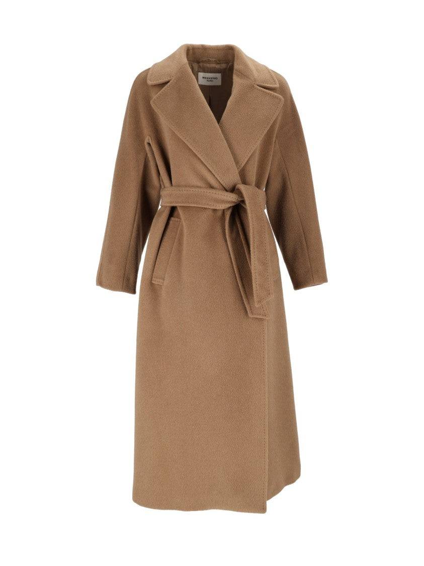 Max Mara Camel Tempera Belted Wrap Coat