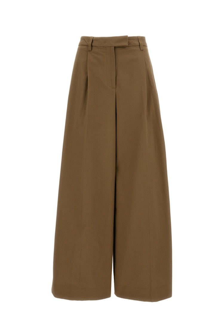 The Latest High-Rise Gabardine Trousers With Pleats And Extra-Wide Silhouette