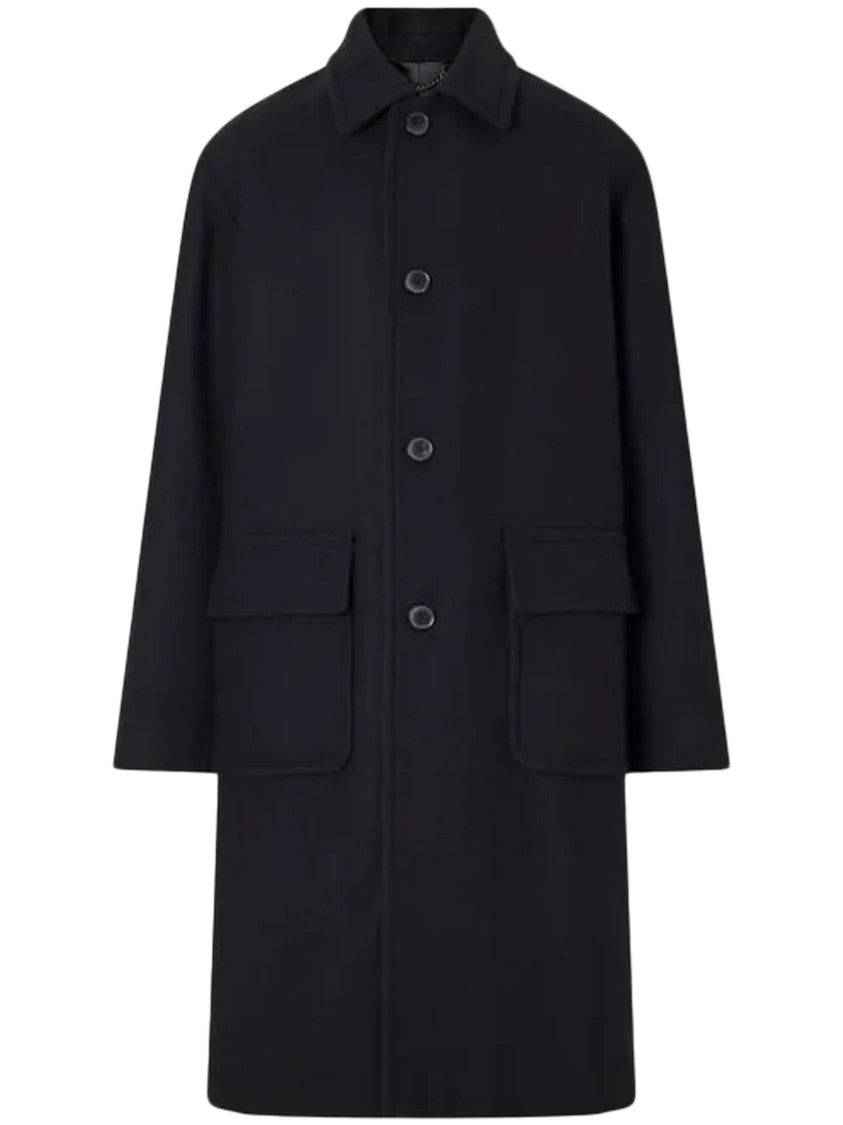 Dries Van Noten Randale Minimalist Long Black Coat