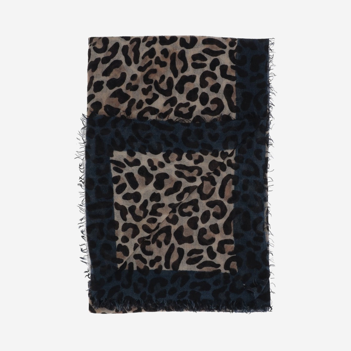 Faliero Sarti Maila Cashmere Scarf With Leopadrata Pattern
