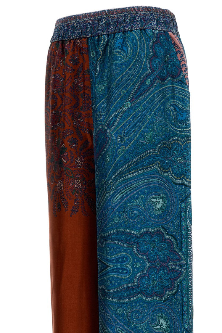 Pierre-Louis Mascia Multicolor Silk Palazzo Trousers
