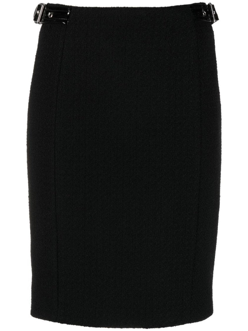 Moschino Black Mini Skirt With Textured Wool Fabric