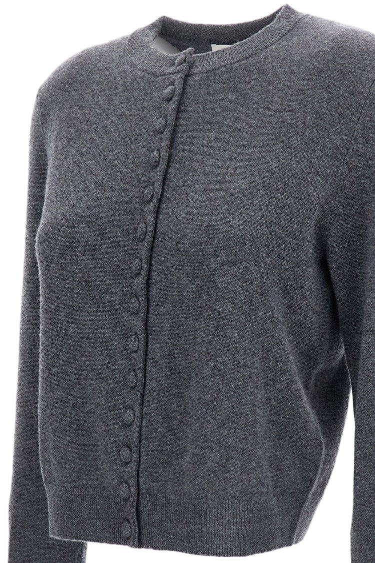 Lisa Yang Grey Wilona Cropped Cashmere Cardigan