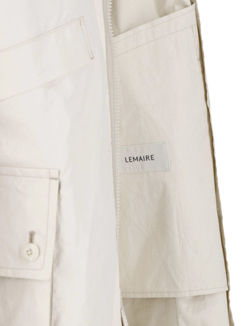 Lemaire White Technical Linen Hooded Waterproof Jacket