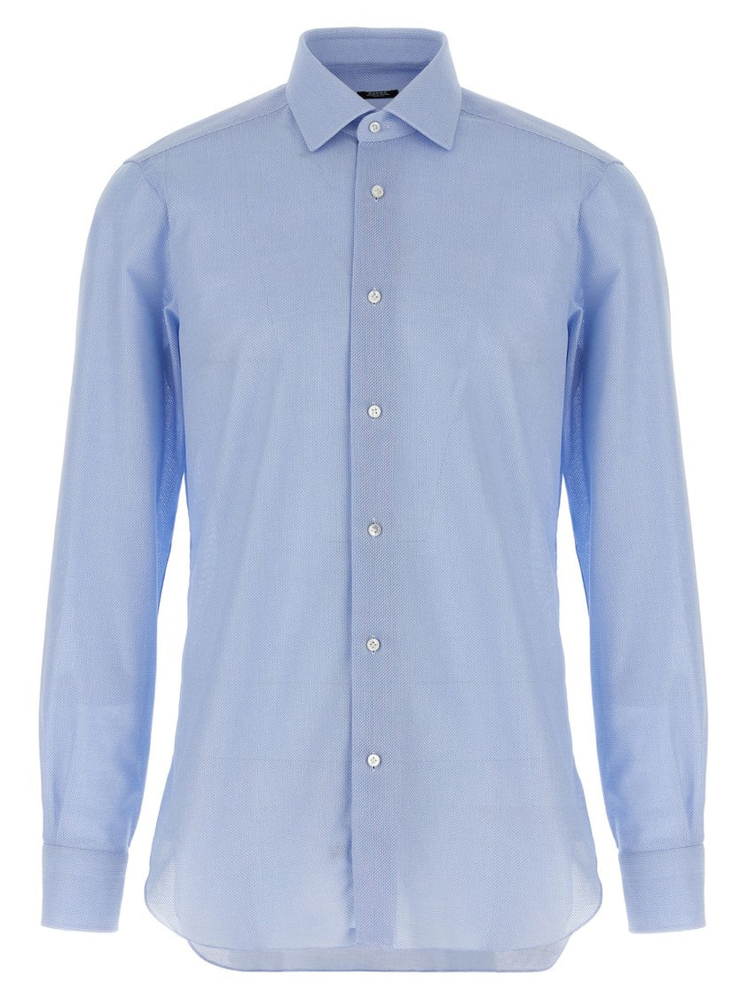 Barba Honeycomb Cotton Shirt