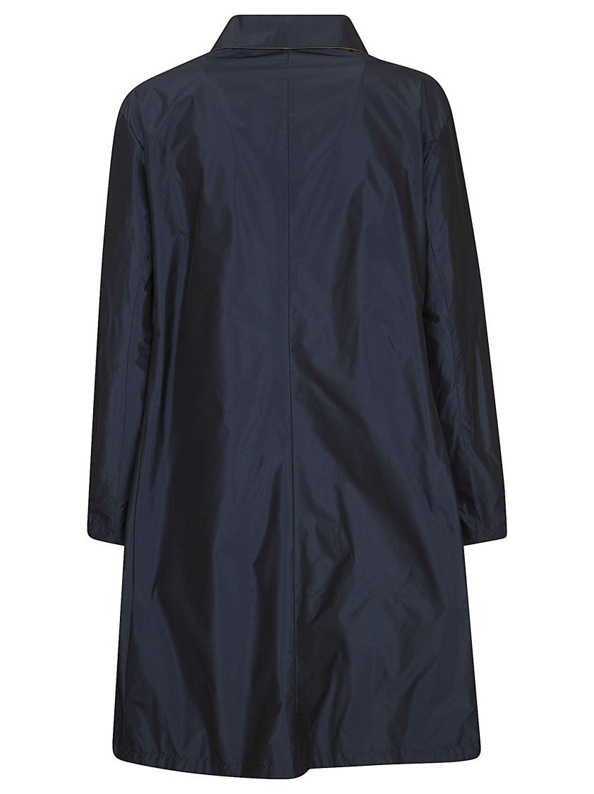 Herno Reversible Blue Polyester Jacket With Design