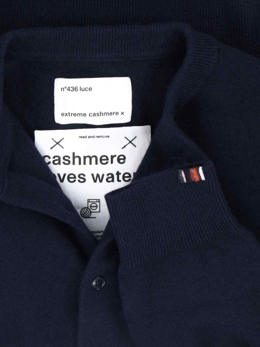 Extreme Cashmere Navy N°436 Luce Cashmere-Blend Cardigan