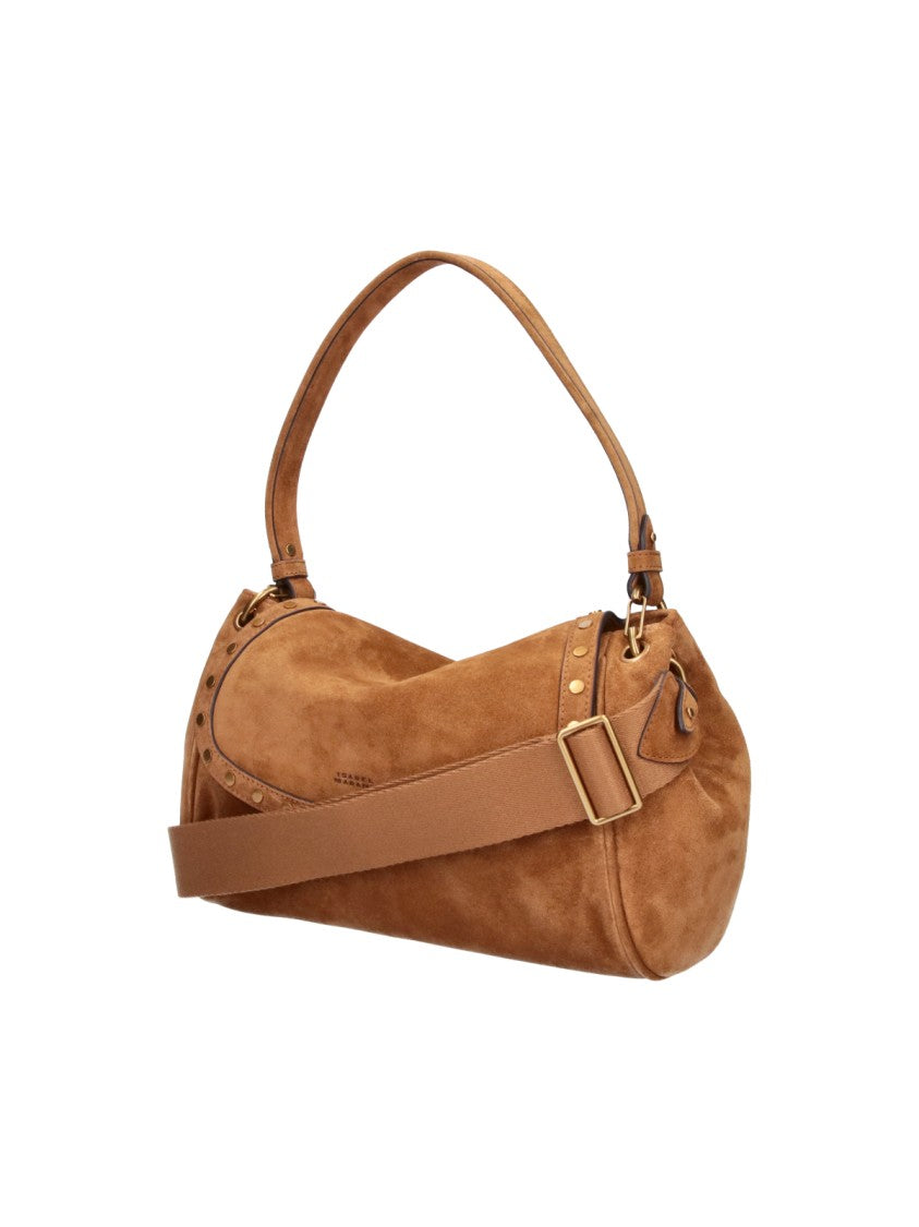Isabel Marant Brown Chany Studded Suede Shoulder Bag