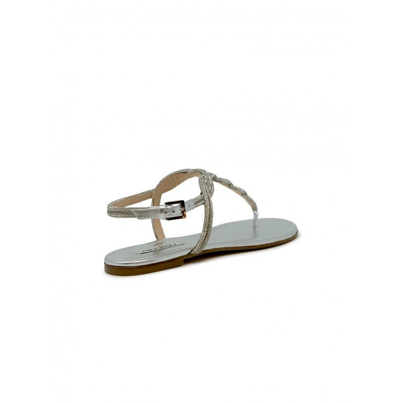 Ninalilou 351172Fr/2 Silver Nappa Flat Sandal