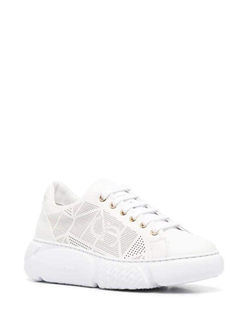 Casadei Perforated Leather Sneakers With Chunky Sole