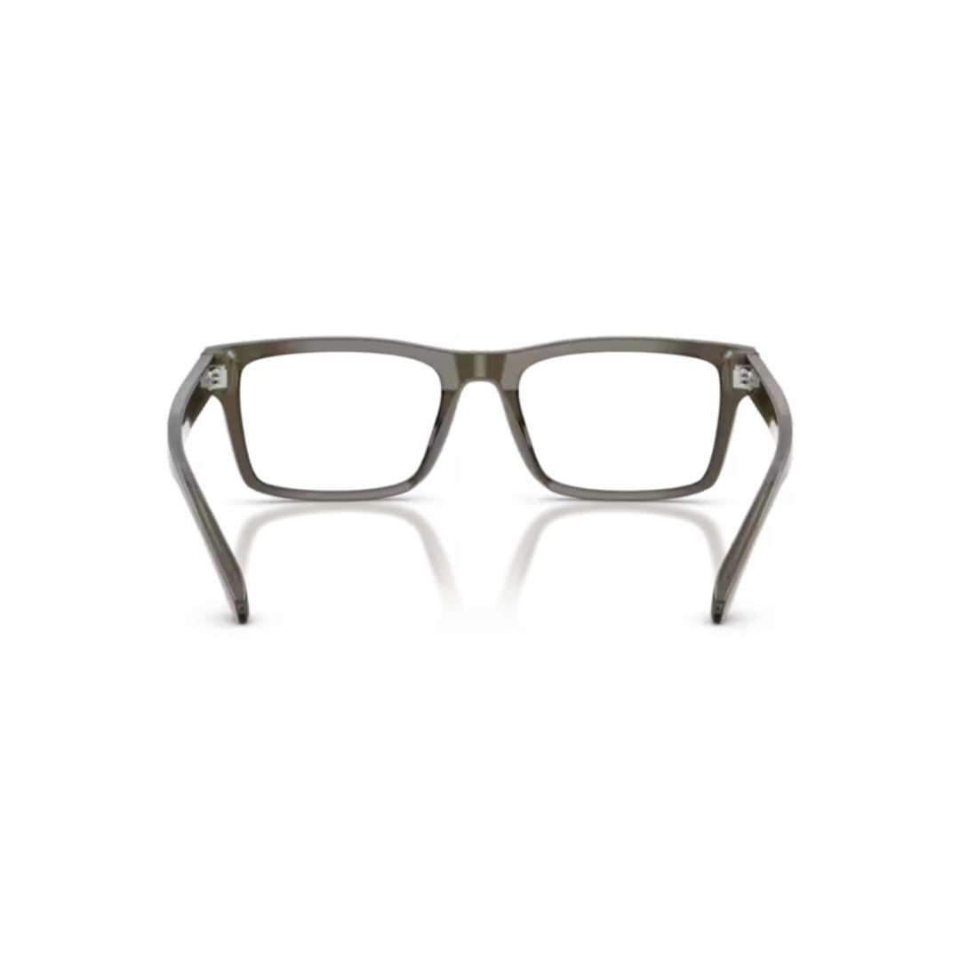 Emporio Armani 0Ea3254 Rectangular Eyeglasses In Translucent Smoky Gray Acetate