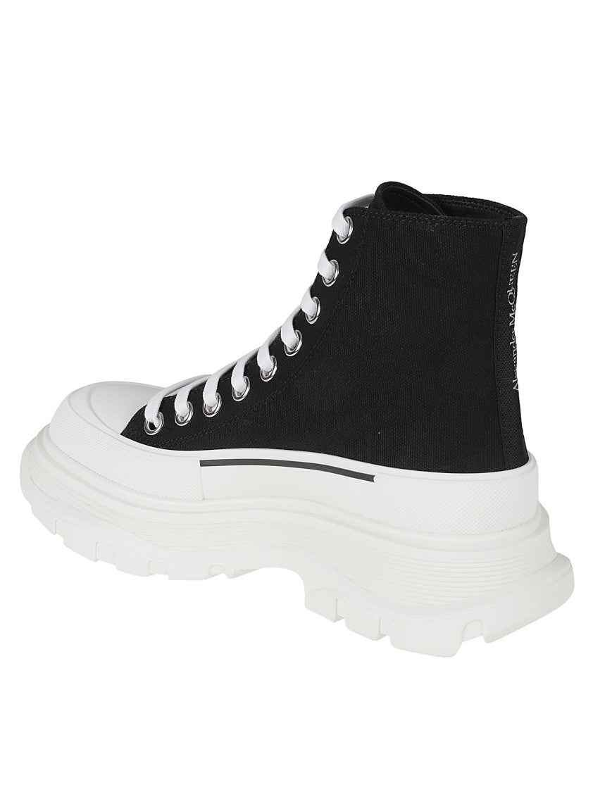 Alexander Mcqueen High-Top Black Canvas Boots