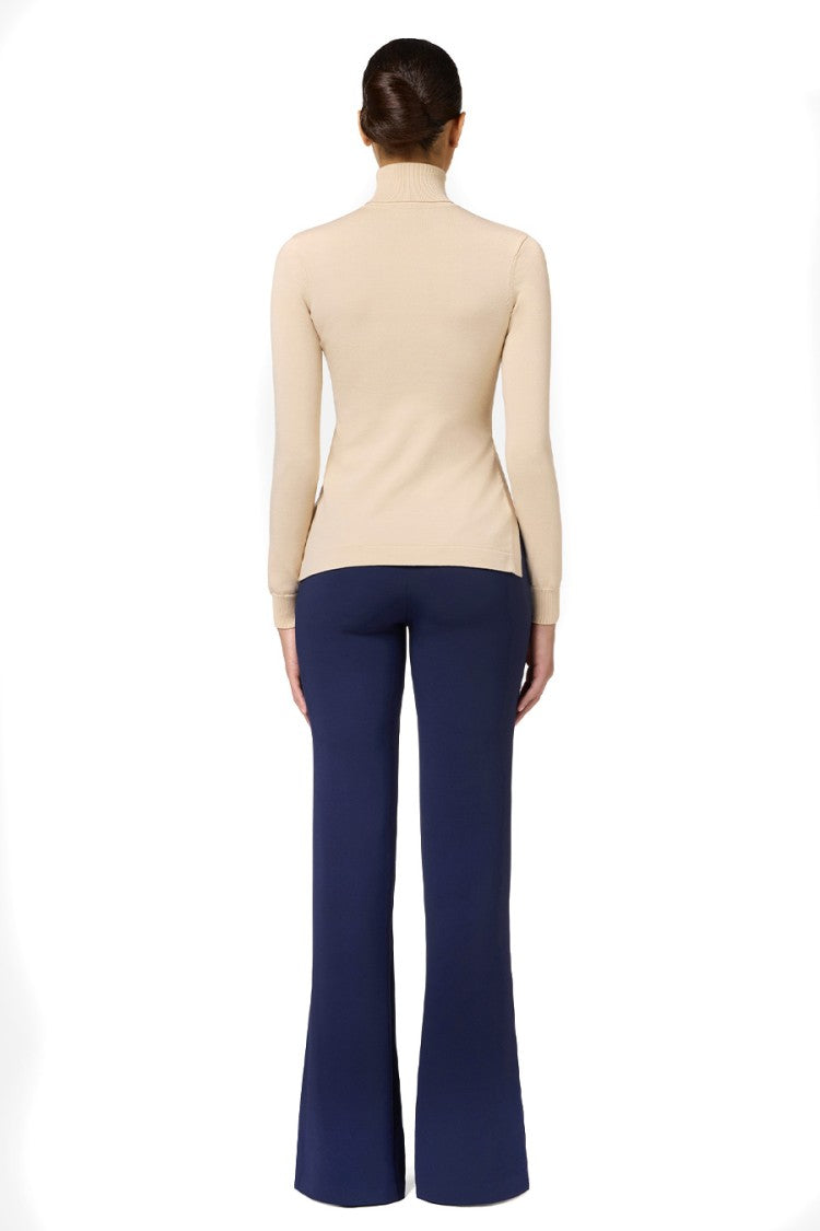 Elisabetta Franchi High-Neck Sweater With Unique Side Button Detail