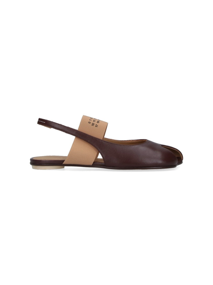 Mm6 By Maison Margiela Rounded-Toe Minimal Flats – Brown