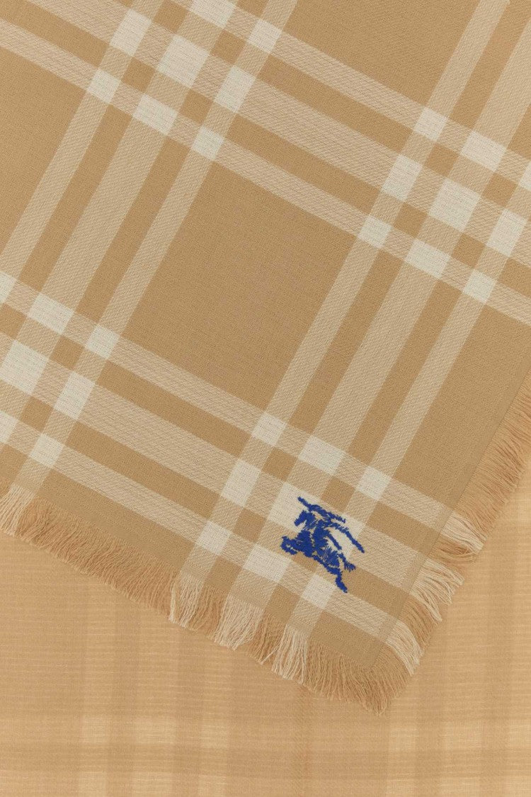 Burberry Embroidered Wool Blend Scarf