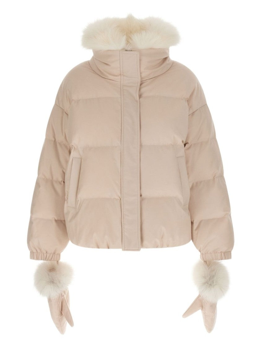 Yves Salomon Soft Beige Down Jacket