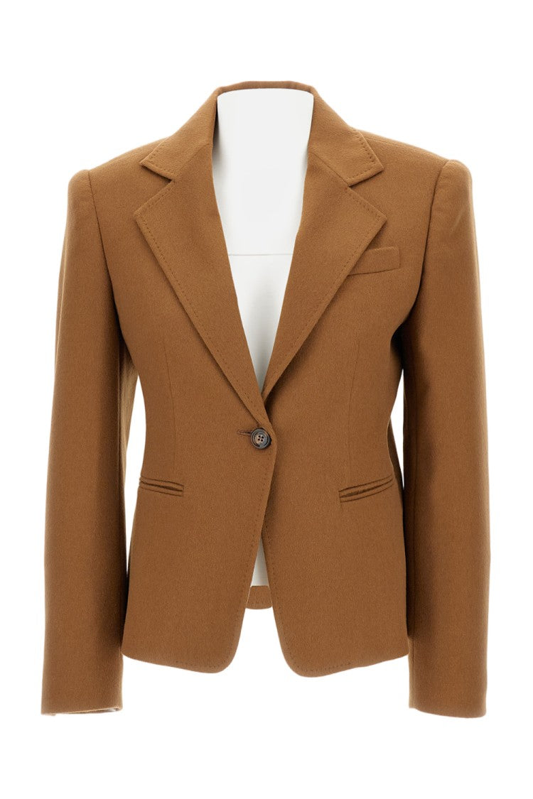 Max Mara Fitted Sable Baby Camel Short Jacket