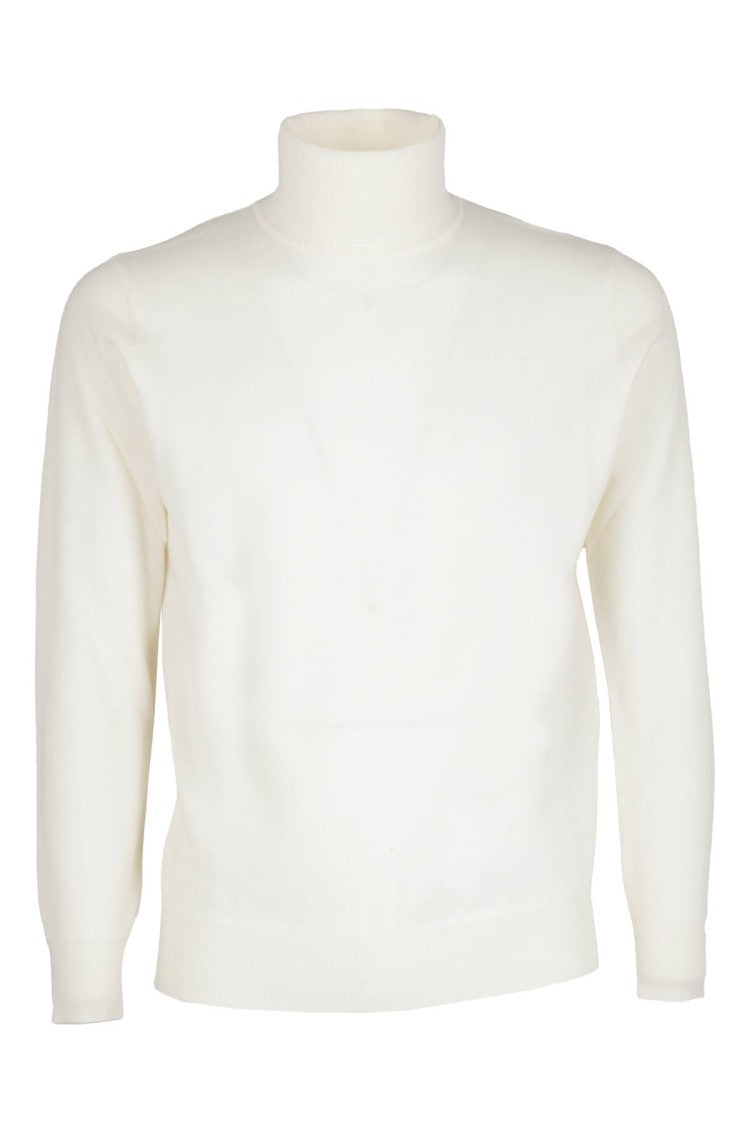 Kangra Cream Single-Thread High-Neck Wool Sweater