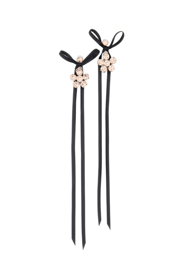 Simone Rocha Pink Mini Daisy Crystal Drop Earrings